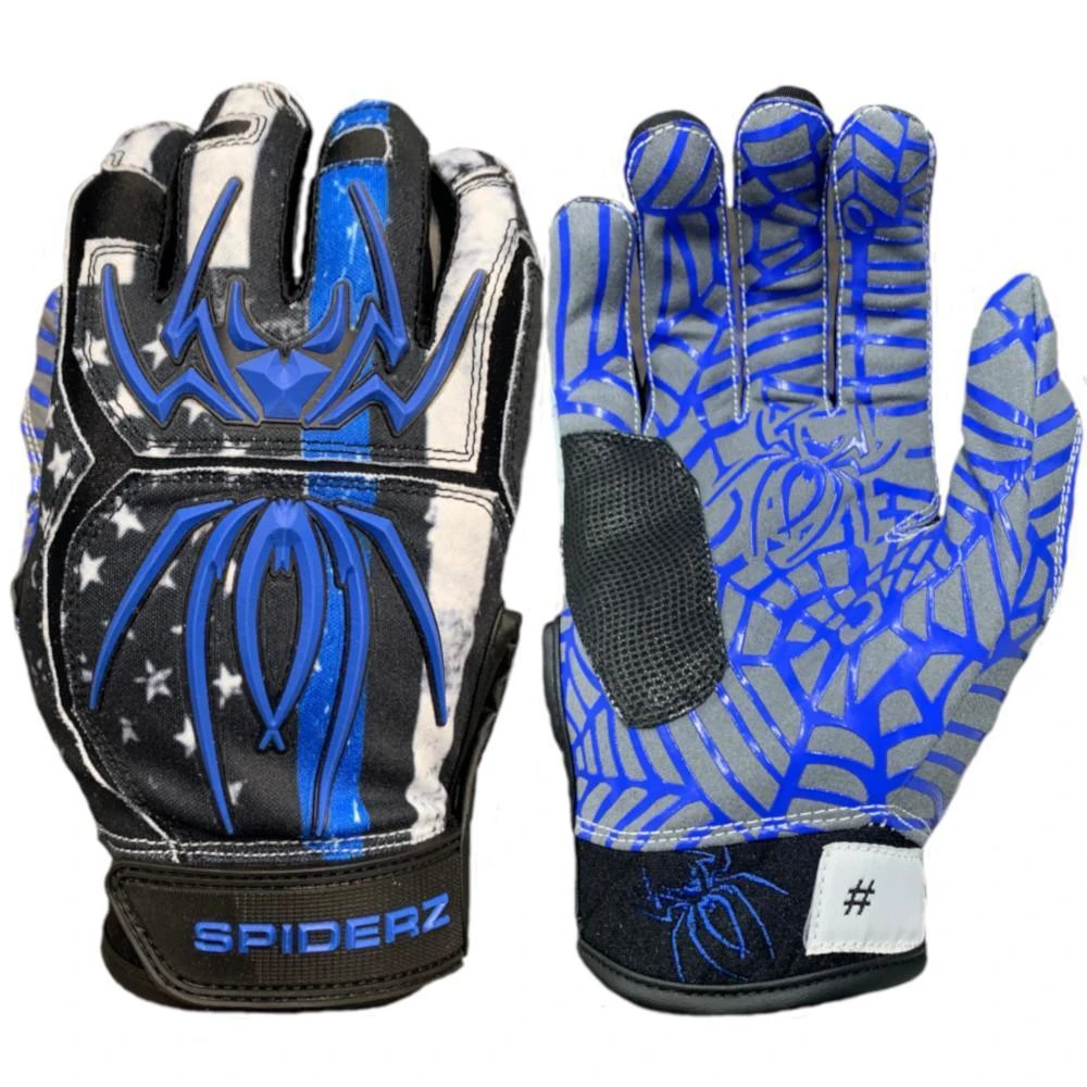 2022 Spiderz HYBRID Batting Gloves: Blue Line 1 2022 Spiderz HYBRID Batting Gloves: Blue Line