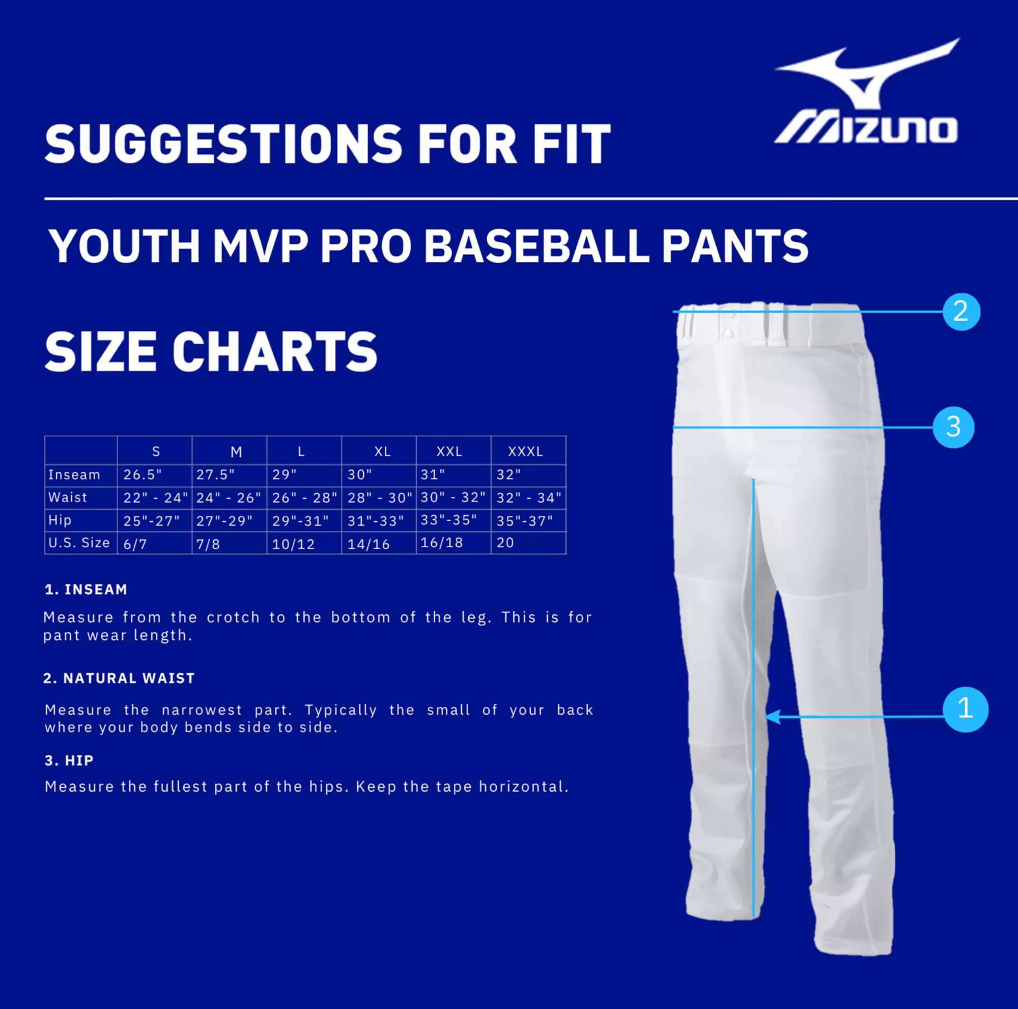 Mizuno Boys' MVP Pro Baseball Pants 4 Mizuno Boys' MVP Pro Baseball Pants - Image 4