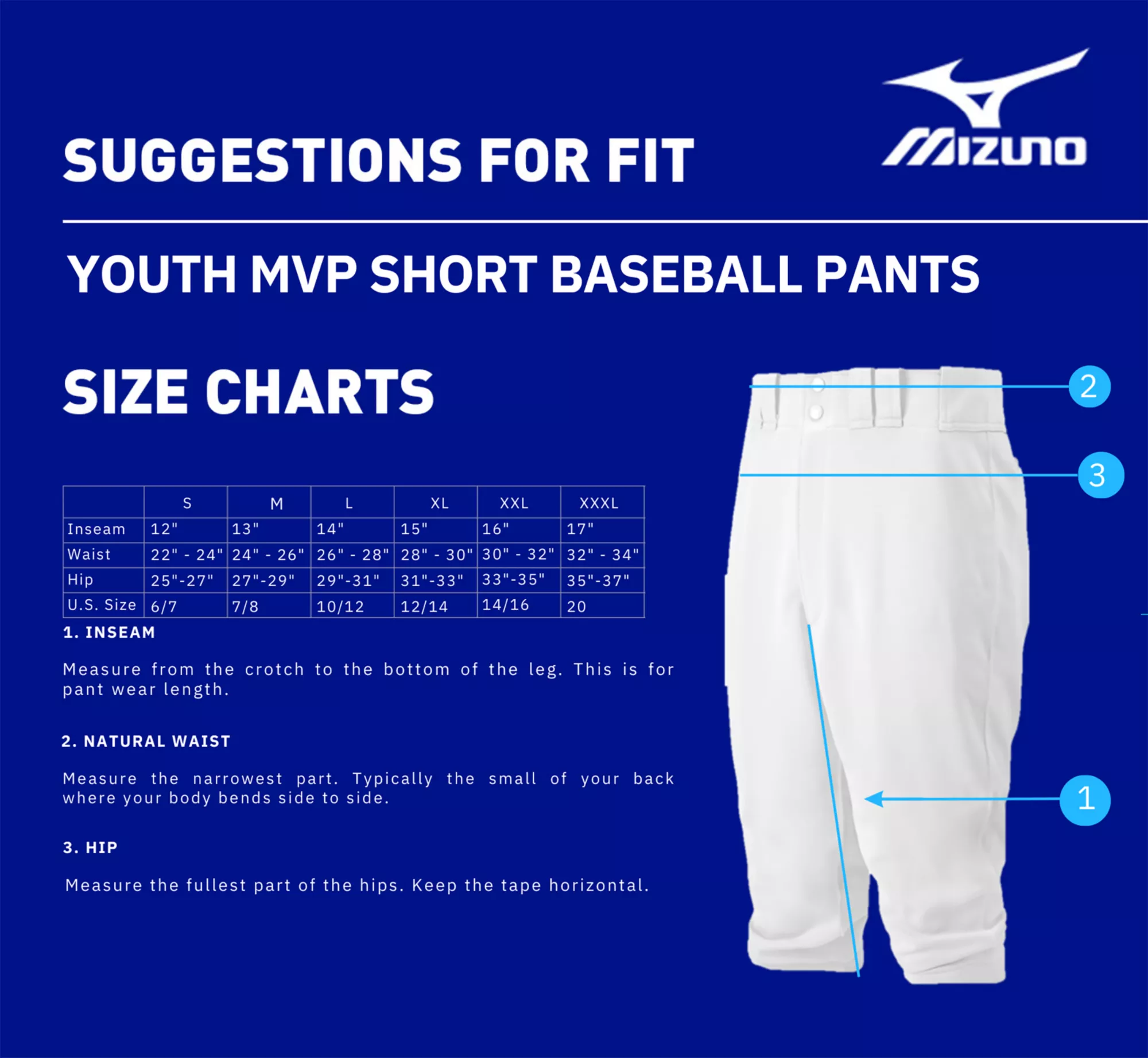 Mizuno Youth MVP Short Baseball Pant 2 Mizuno Youth MVP Short Baseball Pant - Image 2