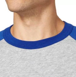 Adidas Men's Triple Stripe ¾ Sleeve Heather Baseball Shirt 9 Adidas Men's Triple Stripe ¾ Sleeve Heather Baseball Shirt -Baseball Sale Shop BBA00104H BlueSurf DET alt1