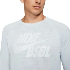 Nike Men's Velocity Legend 3/4 Sleeve Baseball Top -Baseball Sale Shop BQ9767 043 Platinum MODDET
