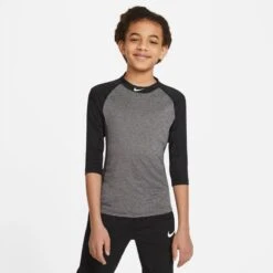 Nike Boys' Baseball Pro Cool Raglan Tee -Baseball Sale Shop CT2682 066 BlackGrey MODFRT