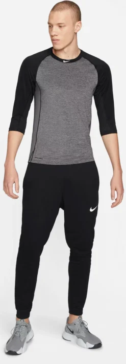 Nike Men's Pro 3/4 Sleeve Baseball Top -Baseball Sale Shop CT2689 063 BlackDarkGreen MODFRT alt1
