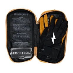 Bruce Bolt PREMIUM PRO Long Cuff Batting Gloves: Black -Baseball Sale Shop LC BLKG BAG2
