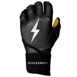 Bruce Bolt PREMIUM PRO Long Cuff Batting Gloves: Black -Baseball Sale Shop LC BLKG LEFT