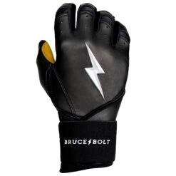 Bruce Bolt PREMIUM PRO Long Cuff Batting Gloves: Black -Baseball Sale Shop LC BLKG RIGHT