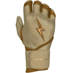 Bruce Bolt PREMIUM PRO Gold Series Batting Gloves: Long Cuff -Baseball Sale Shop LC GLD RIGHT