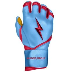 Bruce Bolt PREMIUM PRO BADER Series Long Cuff Batting Gloves: Baby Blue -Baseball Sale Shop LC HBB RIGHT