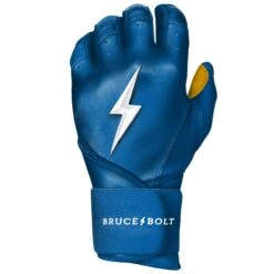 Bruce Bolt PREMIUM PRO Long Cuff Batting Gloves: Royal -Baseball Sale Shop LC ROYG LEFT