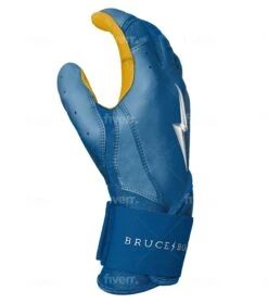 Bruce Bolt PREMIUM PRO Long Cuff Batting Gloves: Royal -Baseball Sale Shop LC ROYG SIDE