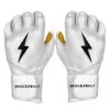 Bruce Bolt PREMIUM PRO Long Cuff Batting Gloves: White