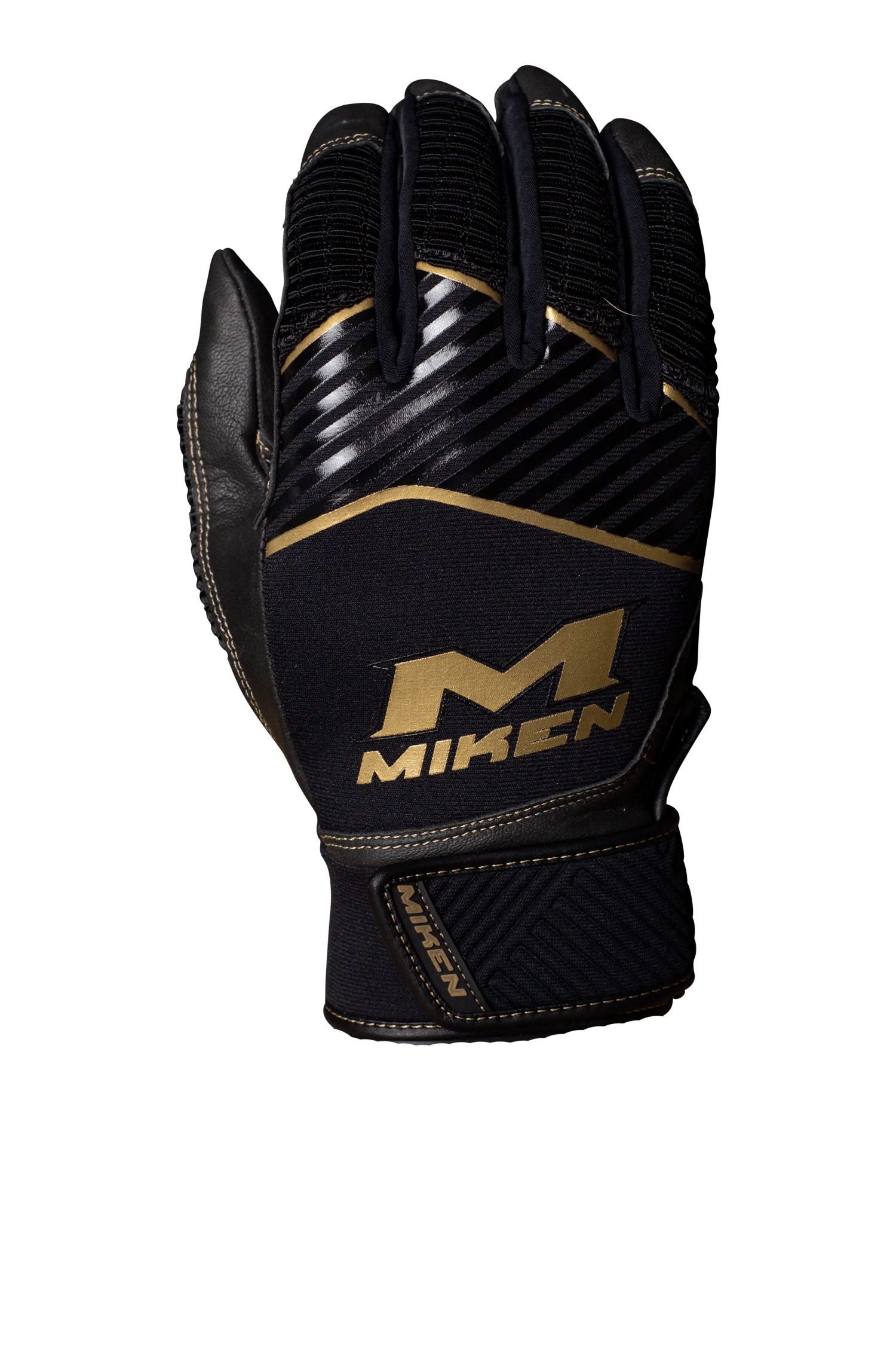 Miken Softball MK7X Adult Black And Gold Batting Gloves: MBGGLD-BLK 3 Miken Softball MK7X Adult Black And Gold Batting Gloves: MBGGLD-BLK - Image 3