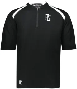 Perfect Game Men's Clubhouse Short Sleeve Pullover 13 Perfect Game Men's Clubhouse Short Sleeve Pullover -Baseball Sale Shop PGW581 B422XL BlackWhite FRT