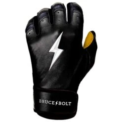 Bruce Bolt PREMIUM PRO Short Cuff Batting Gloves: Black -Baseball Sale Shop SC BLKG LEFT
