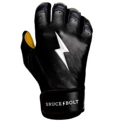 Bruce Bolt PREMIUM PRO Short Cuff Batting Gloves: Black -Baseball Sale Shop SC BLKG RIGHT