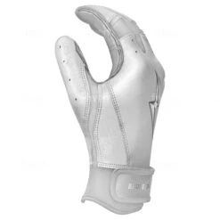 Bruce Bolt PREMIUM PRO Chrome Series Short Cuff Batting Gloves: White 17 Bruce Bolt PREMIUM PRO Chrome Series Short Cuff Batting Gloves: White -Baseball Sale Shop SC CHRW SIDE