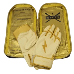 Bruce Bolt PREMIUM PRO Gold Series Batting Gloves: Short Cuff 10 Bruce Bolt PREMIUM PRO Gold Series Batting Gloves: Short Cuff -Baseball Sale Shop SC GLD BAG2