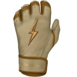 Bruce Bolt PREMIUM PRO Gold Series Batting Gloves: Short Cuff 12 Bruce Bolt PREMIUM PRO Gold Series Batting Gloves: Short Cuff -Baseball Sale Shop SC GLD LEFT
