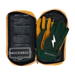 Bruce Bolt PREMIUM PRO Short Cuff Batting Gloves: GREEN -Baseball Sale Shop SC GRNG BAG2