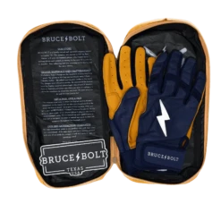 Bruce Bolt PREMIUM PRO Short Cuff Batting Gloves: Navy -Baseball Sale Shop SC NVYG BAG2
