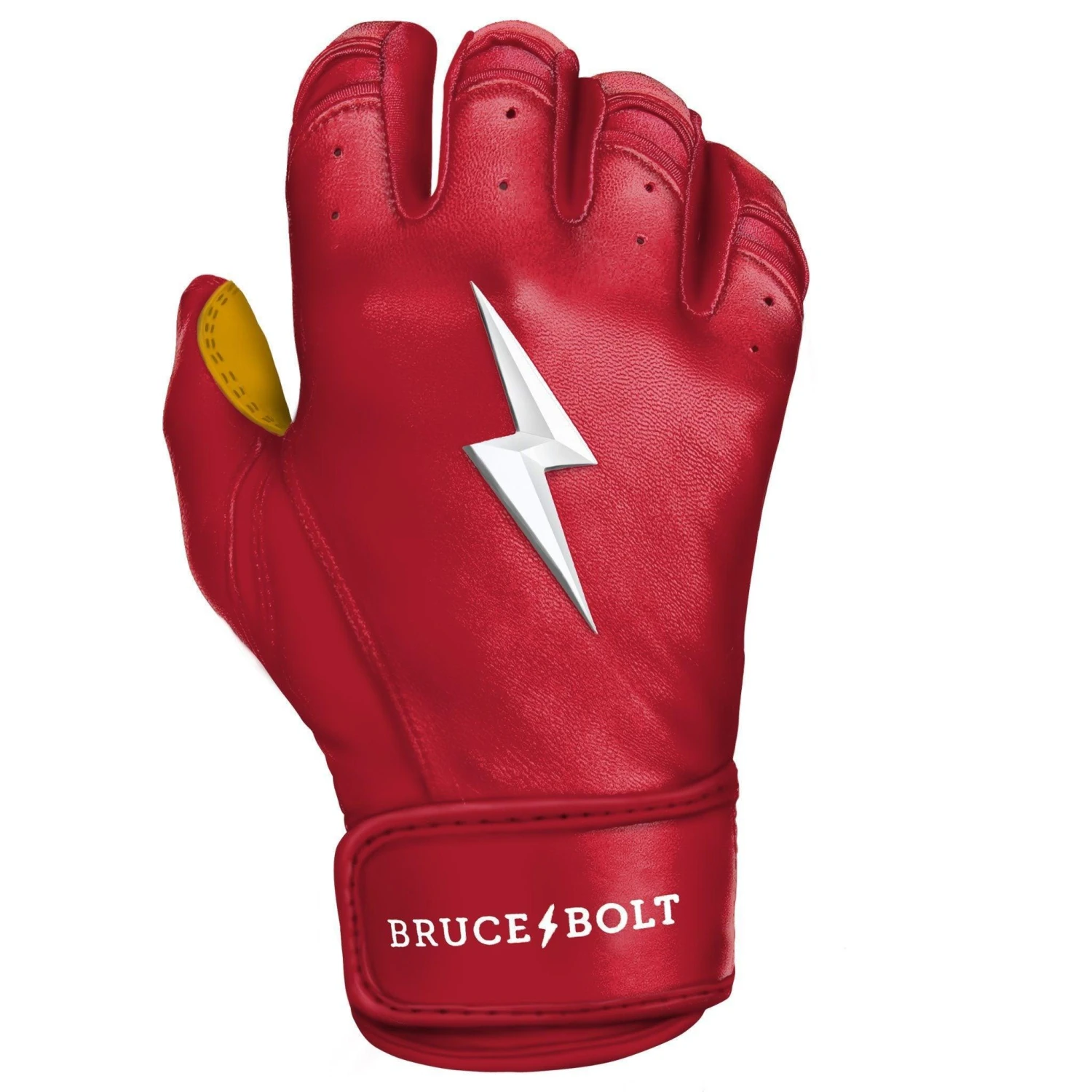 Bruce Bolt PREMIUM PRO Short Cuff Batting Gloves: Red 10 Bruce Bolt PREMIUM PRO Short Cuff Batting Gloves: Red - Image 10