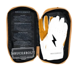 Bruce Bolt PREMIUM PRO Short Cuff Batting Gloves: White -Baseball Sale Shop SC WHTG BAG2