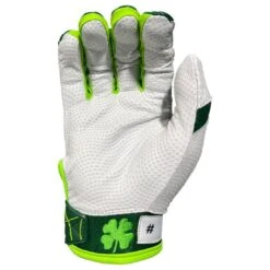 2023 Spiderz Ltd Ed "Lucky" ENDITE Batting Gloves: Dark Green/Kelly Green/White -Baseball Sale Shop Spiderz Lucky Batting Gloves 2