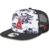 Men's Los Angeles Angels New Era White/Black Vacay 2.0 A-Frame Trucker 9FIFTY Snapback Hat