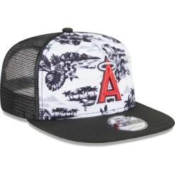 Men's Los Angeles Angels New Era White/Black Vacay 2.0 A-Frame Trucker 9FIFTY Snapback Hat -Baseball Sale Shop black los angeles angels vacay 20 a frame trucker 9fifty snapback hat ss5 p 200013029pv 3u 65sgjhuwnx387khmnda5v blan7x2dritsztirodsc