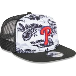 Men's Philadelphia Phillies New Era White/Black Vacay 2.0 A-Frame Trucker 9FIFTY Snapback Hat -Baseball Sale Shop black philadelphia phillies vacay 20 a frame trucker 9fifty snapback hat ss5 p 200013037pv 3u 3h0kg1p4fpqiqiekktwnv ggsnjwyj4yaabz6vdzv3