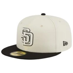 Men's San Diego Padres New Era Stone/Black Chrome 59FIFTY Fitted Hat