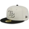 Men's Tampa Bay Rays New Era Stone/Black Chrome 59FIFTY Fitted Hat
