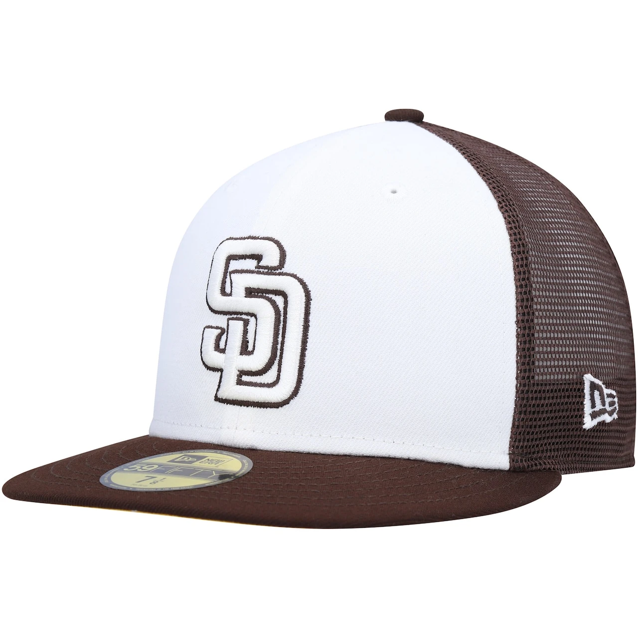 Men's San Diego Padres New Era White/Brown 2023 On-Field Batting Practice 59FIFTY Fitted Hat 1 Men's San Diego Padres New Era White/Brown 2023 On-Field Batting Practice 59FIFTY Fitted Hat
