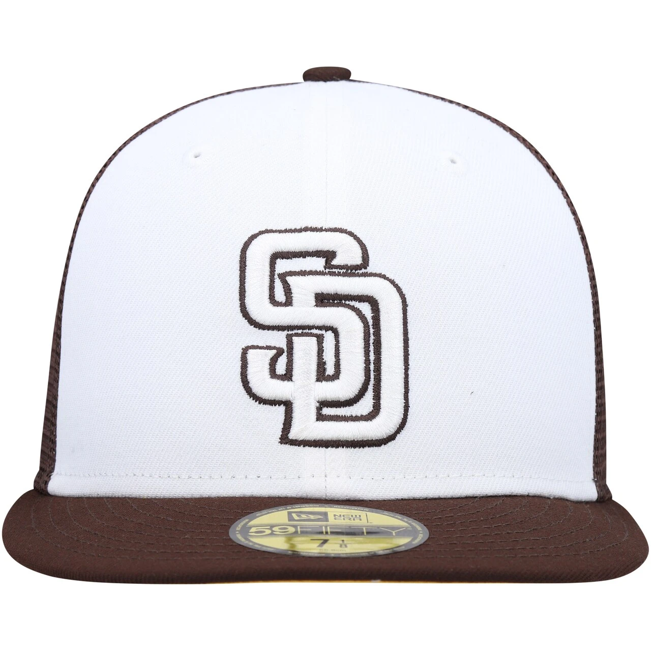 Men's San Diego Padres New Era White/Brown 2023 On-Field Batting Practice 59FIFTY Fitted Hat 2 Men's San Diego Padres New Era White/Brown 2023 On-Field Batting Practice 59FIFTY Fitted Hat - Image 2
