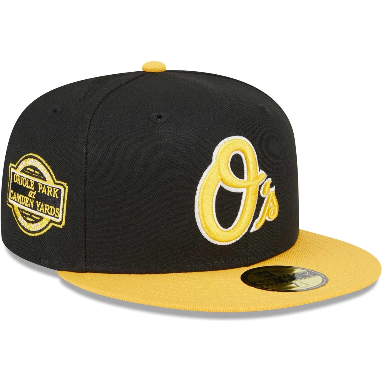 Men's Baltimore Orioles New Era Black/Gold 59FIFTY Fitted Hat 1 Men's Baltimore Orioles New Era Black/Gold 59FIFTY Fitted Hat