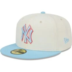 Men's New York Yankees New Era Cream/Light Blue Spring Color Two-Tone 59FIFTY Fitted Hat