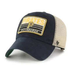 Men's Pittsburgh Pirates '47 Black Four Stroke Clean Up Trucker Snapback Hat