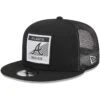 Men's Atlanta Braves New Era Black Scratch Squared Trucker 9FIFTY Snapback Hat