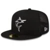 Men's Miami Marlins New Era Black 2023 Batting Practice 59FIFTY Fitted Hat