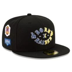Men's Los Angeles New Era Born X Raised Black 2020 Dual Champions 59FIFTY Fitted Hat