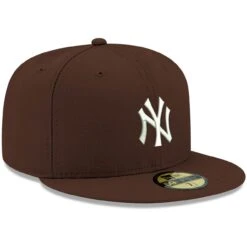 Men's New York Yankees New Era Brown White Logo 59FIFTY Fitted Hat -Baseball Sale Shop mens new era brown new york yankees white logo 59fifty fitted hat pi4208000 altimages ff 4208674 b31f0400c1e4eba0dcadalt3 full