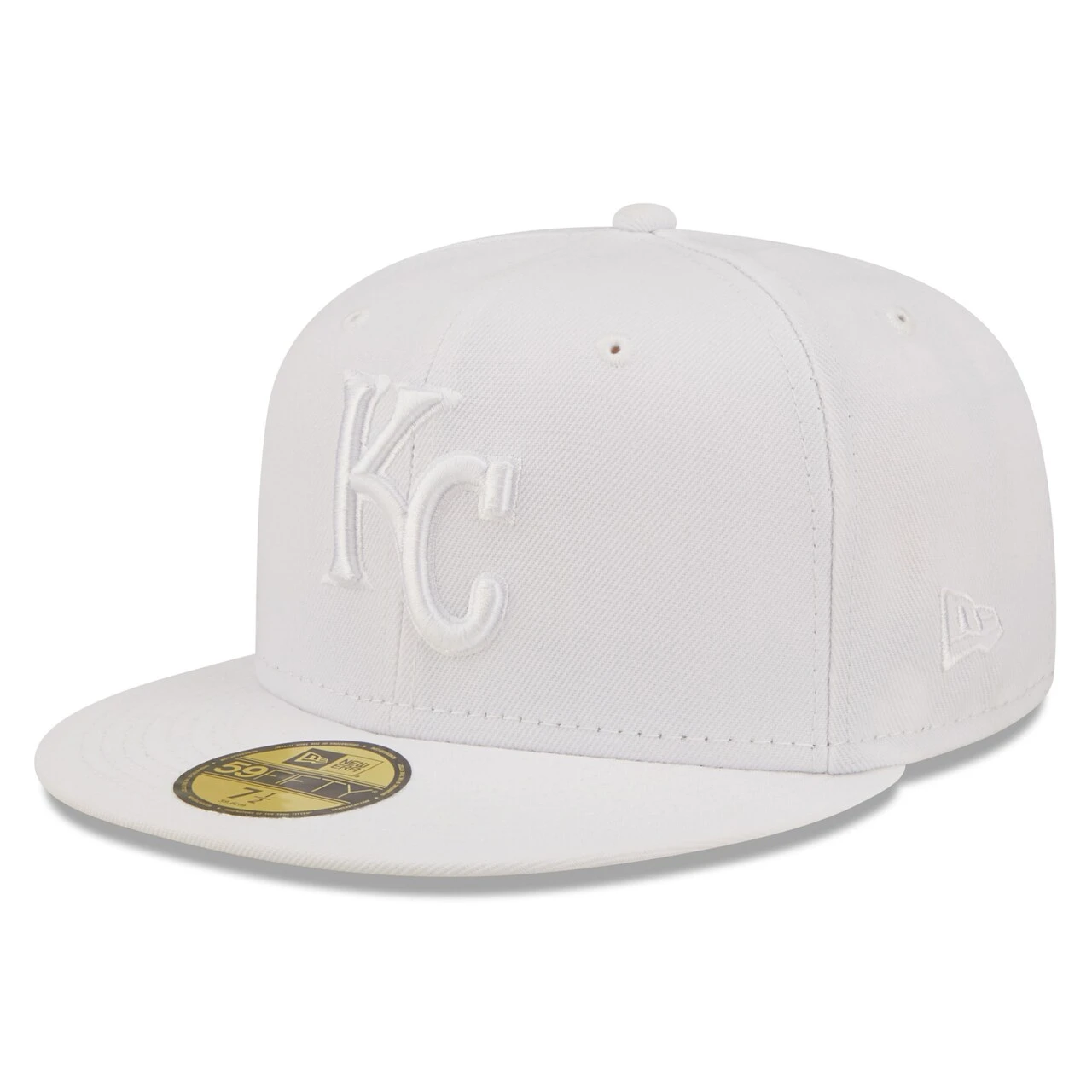 Men's Kansas City Royals New Era White On White 59FIFTY Fitted Hat 1 Men's Kansas City Royals New Era White On White 59FIFTY Fitted Hat