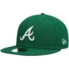 Men's Atlanta Braves New Era Kelly Green White Logo 59FIFTY Fitted Hat