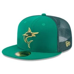 Men's Miami Marlins New Era Kelly Green 2023 St. Patrick's Day 59FIFTY Fitted Hat