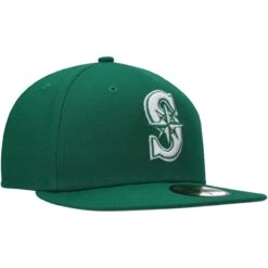 Men's Seattle Mariners New Era Kelly Green White Logo 59FIFTY Fitted Hat -Baseball Sale Shop mens new era kelly green seattle mariners white logo 59fifty fitted hat pi4708000 altimages ff 4708055 484317c971bc426309f9alt3 full
