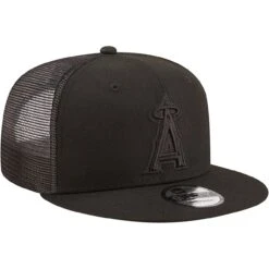 Men's Los Angeles Angels New Era Blackout Trucker 9FIFTY Snapback Hat -Baseball Sale Shop mens new era los angeles angels blackout trucker 9fifty snapback hat pi4416000 altimages ff 4416120 d5f2f93f28238a18160falt3 full