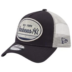 Men's New York Yankees New Era Navy 2023 Spring Training Patch A-Frame Trucker 9FORTY Snapback Hat