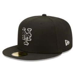 Men's New York Mets New Era Black On Black Dub 59FIFTY Fitted Hat