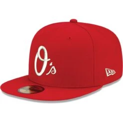 Men's Baltimore Orioles New Era Red White Logo 59FIFTY Fitted Hat