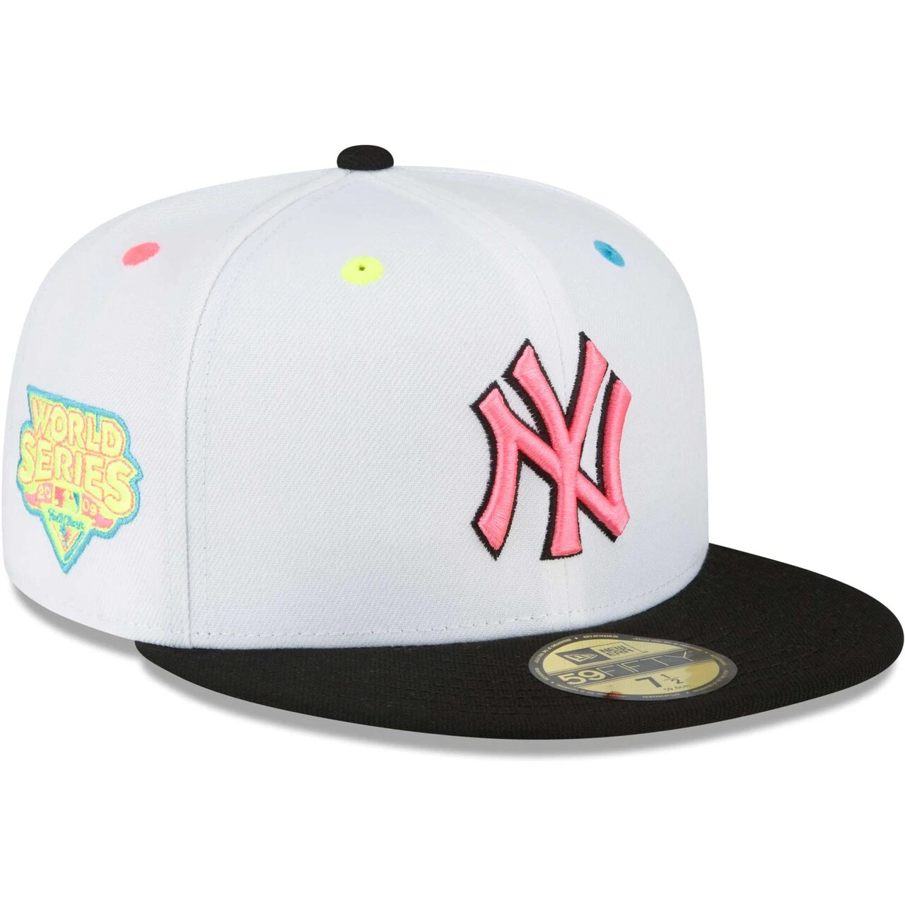 Men's New York Yankees New Era White Neon Eye 59FIFTY Fitted Hat 1 Men's New York Yankees New Era White Neon Eye 59FIFTY Fitted Hat